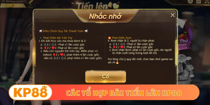 Các tổ hợp bài tiến lên KP88