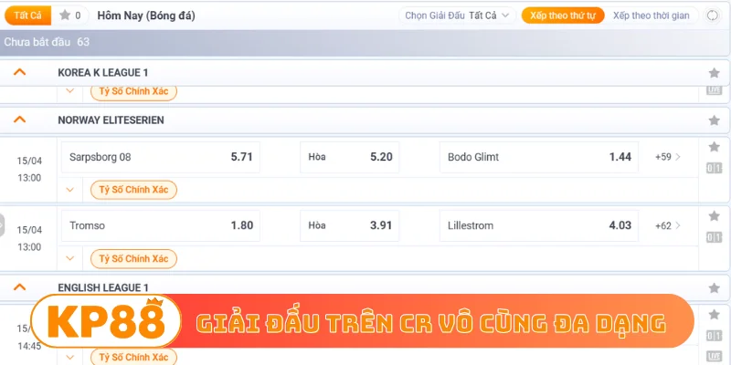 Giải đấu trên CR vô cùng đa dạng